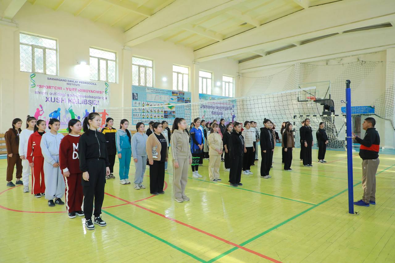 Samarqand davlat pedagogika instituti Sport klubi hamda koordinatorlar tashabbusi bilan institutning talaba qizlari o‘rtasida voleybol bo‘yicha musobaqa o‘tkazildi.