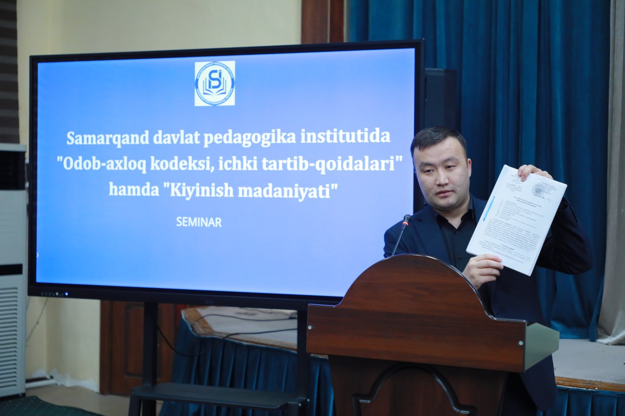 “Odob-axloq kodeksi va ichki tartib-qoidalar” hamda “Kiyinish madaniyati”  mavzularida seminar tashkil etildi.
